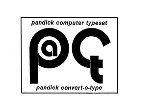 PANDICK COMPUTER TYPESET PANDICK CONVERT-0-TYPE