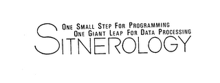 SITNEROLOGY ONE SMALL STEP FOR PROGRAMMING ONE GIANT LEAP FOR DATA PROCESSING