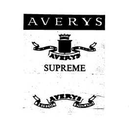 AVERYS SUPREME WINE MERCHANTS ESTABLISHED 1793 BRISTOL ENGLAND