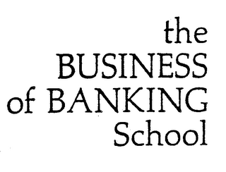 THE BUSINESS OF BANKING SCHOOL trademark