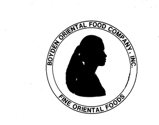 BOYDEN ORIENTAL FOOD COMPANY, INC. FINE ORIENTAL FOODS