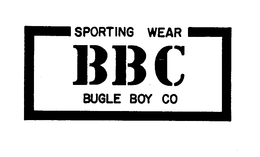 SPORTING WEAR BBC BUGLE BOY CO trademark