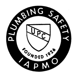 PLUMBING SAFETY UPC FOUNDED 1926 IAPMO trademark