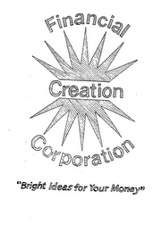 FINANCIAL CREATION CORPORATION "BRIGHT IDEAS FOR YOUR MONEY" trademark