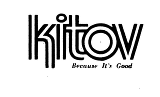 KITOV BECAUSE IT'S GOOD trademark