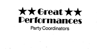 GREAT PERFORMANCES PARTY COORDINATORS trademark