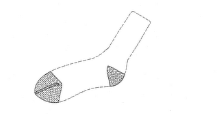 "ORANGE TOE THREAD, ORANGE TOE AND ORANGE HEEL DESIGN ON HOSIERY"