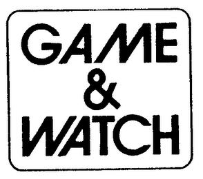 GAME &amp; WATCH trademark