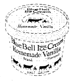 BLUE BELL ICE CREAM HOMEMADE VANILLA SUPREME BRAND FLAVORED HALF GALLON