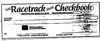 THE RACETRACK FANS CHECKBOOK