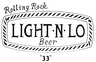 ROLLING ROCK LIGHT.N.LO BEER "33"