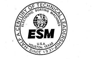 ESM ELECTRONIC SORTING MACHINES U.S.A. HOUSTON, TEXAS HALF A CENTURY OF TECHNICAL LEADERSHIP SINCE 1931