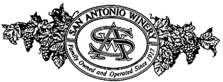 SAN ANTONIO WINERY FAMILY OWNED AND OPERATED SINCE 1917 SAW