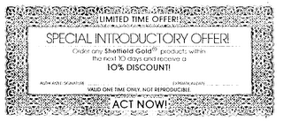 SHEFFIELD GOLD trademark