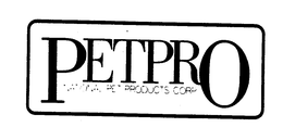 PETPRO NATIONAL PET PRODUCTS CORP trademark
