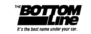 THE BOTTOM LINE IT'S THE BEST NAME UNDER YOUR CAR. trademark
