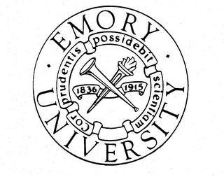 EMORY UNIVERSITY COR PRUDENTIS POSSIDEBIT SCIENTIAM 1836 1915 trademark