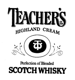 TEACHER'S HIGHLAND CREAM PERFECTION OF BLENDED SCOTCH WHISKY EST 1830