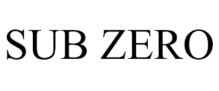 SUB ZERO trademark