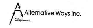 A ALTERNATIVE WAYS INC. WISDOM IS FINDING ALTERNATIVES.