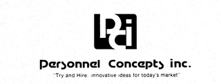 PCI PERSONNEL CONCEPTS INC. "TRY AND HIRE...INNOVATIVE IDEAS FOR TODAY'S MARKET"