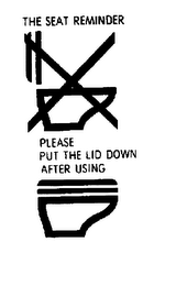 THE SEAT REMINDER PLEASE PUT THE LID DOWN AFTER USING trademark