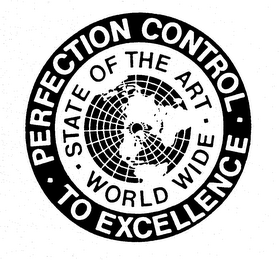 PERFECTION CONTROL TO EXCELLENCE STATE OF THE ART WORLD WIDE trademark