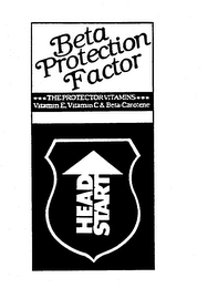 BETA PROTECTION FACTOR THE PROTECTOR VITAMINS VITAMIN E. VITAMIN C & BETA-CAROTENE HEAD START