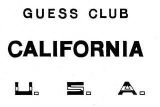 GUESS CLUB CALIFORNIA U.S.A.