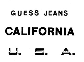 GUESS JEANS CALIFORNIA U.S.A.