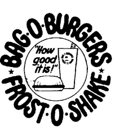 BAG-O-BURGERS FROST-O-SHAKE "HOW GOOD IT IS]"