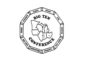BIG TEN CONFERENCE ILLINOIS INDIANA IOWA MICHIGAN MICH. STATE MINNESOTA NORTHWESTERN OHIO STATE PURDUE WISCONSIN