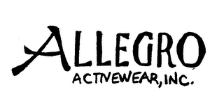 ALLEGRO ACTIVEWEAR, INC. trademark