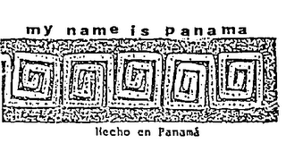 MY NAME IS PANAMA trademark