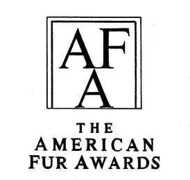AFA THE AMERICAN FUR AWARDS trademark