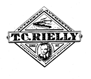 T.C.RIELLY AUTHENTIC SINCE 1917 PURVEYORS OF BAGGED CLOTHING