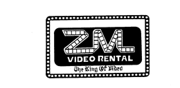ZM VIDEO RENTAL THE KING OF VIDEO trademark