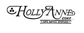 HOLLYANNE CORP. -LIFE SAVING SYSTEMS-