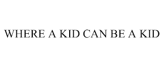 WHERE A KID CAN BE A KID trademark