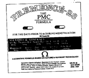 PREMENCE-28 THE PMC PREMENSTRUAL CAPSULE FORMULA