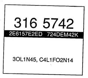 316 5742 2E6157E2ED 724DEM42K 30LIN45 C4LIFO2N14