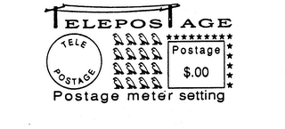 TELEPOSTAGE POSTAGE METER SETTING TELE POSTAGE POSTAGE $.00