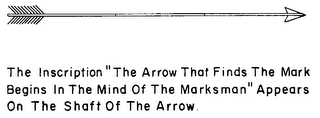 "THE ARROW THAT FINDS THE MARK BEGINS INTHE MIND OF THE MARKSMAN"