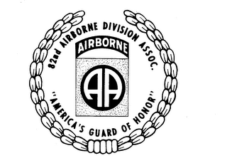 AIRBORNE AA 82ND AIRBORNE DIVISION ASSOC. &quot;AMERICA'S GUARD OF HONOR&quot; trademark