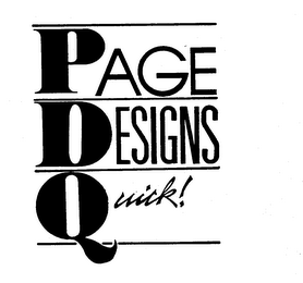 PAGE DESIGNS QUICK! trademark
