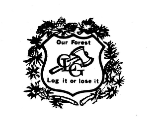 CLG OUR FOREST LOG IT OR LOSE IT trademark