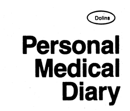 DOLINS PERSONAL MEDICAL DIARY trademark