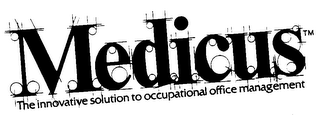 MEDICUS THE INNOVATIVE SOLUTION TO OCCUPATIONAL OFFICE MANAGEMENT