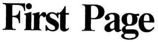 FIRST PAGE trademark