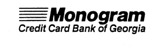 MONOGRAM CREDIT CARD BANK OF GEORGIA trademark